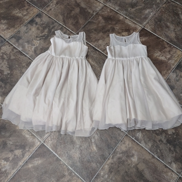 BLUSHFASHION Sweetheart Champagne girls dress, Champagne flower girl twirl dress - Picture 4 of 12
